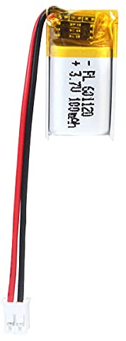 3.7V 100mAh Battery 601120 Lithium Polymer Ion Rechargeable Li-ion Li-Po Battery with 2P PH 2.0mm Pitch Connector