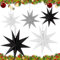 ZQEJEFD 5 Stück Papiersterne für Weihnachts Deko, 30cm x 3+45cm x 2,Grau Schwarz Weiß Faltsterne, Neuneck Weihnachtsstern Deko zum Aufhängen für Weihnachtsdekoration Weihnachtsdeko Hochzeit Geburtstag