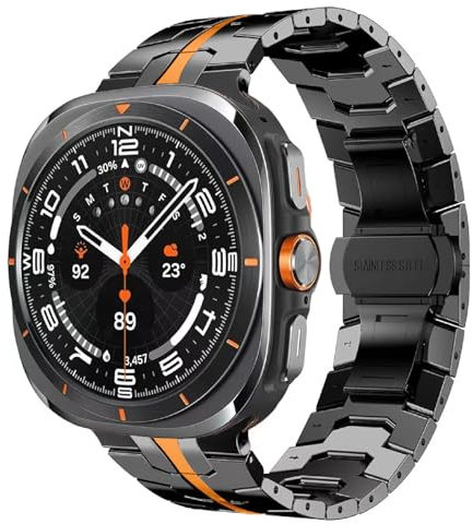 VeveXiao Robusto cinturino in acciaio inossidabile compatibile con Samsung Galaxy Watch 7 Ultra, cinturino di ricambio in metallo per Galaxy Watch 7 Ultra 47 mm 2024 cinturino da uomo e donna, 210,