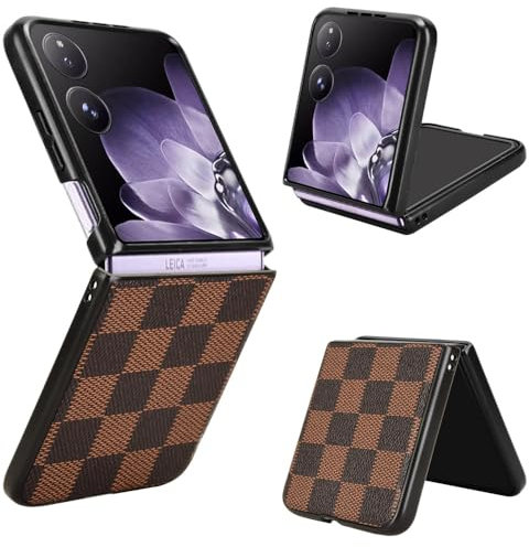COQUE Étui pour Xiaomi Mix Flip de Téléphone Pliante à Motif Bicolore Xiaomi Mix Flip-Brown