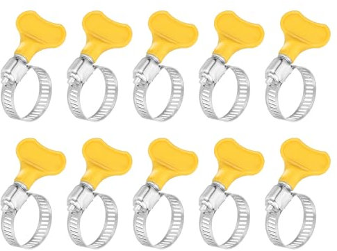 sourcing map Lot de 20 colliers de serrage à vis sans fin en acier inoxydable, 16 à 25 mm (5/8 à 2,5 cm) réglables à vis moletée type clé, colliers de serrage de ligne de carburant 8 mm de largeur de