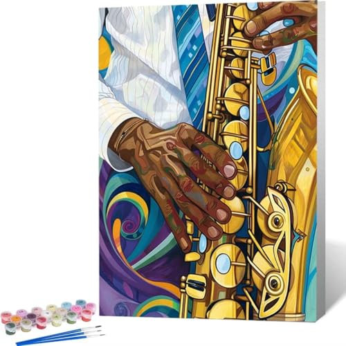 Malen Nach Zahlen Erwachsene, Paint by Numbers Malen Nach Zahlen Abstrakt Musikinstrument Kinder Anfänger, Paint by Numbers DIY Handgemalt Ölgemälde Leinwand Kits zur Heimdekoration (70x95cm) R-5