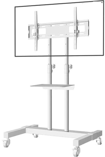 Support de télévision Mobile, chariot de télévision roulant, support de sol avec montage sur roues verrouillables, hauteur réglable for support de télévision de 32 à 80 pouces for moniteur Support TV