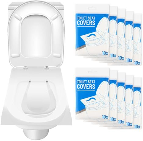 TNEDFOD 100 Stück Einweg Toilettensitzbezug Papier, Einweg Toilettenauflage, Toilettenauflage Einweg Spülbar, Toilettenschutz Toilettenauflage, Wc Sitzauflage für Unterwegs öffentlichen Toiletten