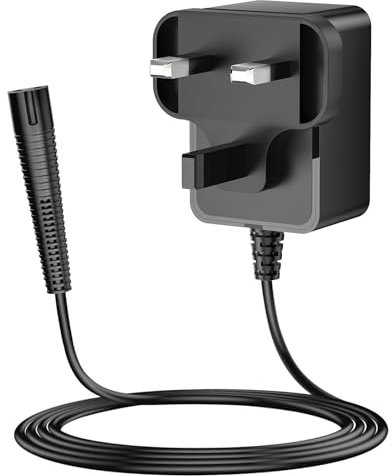 NASTIMA 12V Braun Shaver Charger Replacement for Braun Series 1 3 5 7 9 Trimmer Beard, Silk Epil 5, 7, 9, Charging Cable for Braun 5377, 5409, 5542, 5544, 3040S, 7220, UK Plug