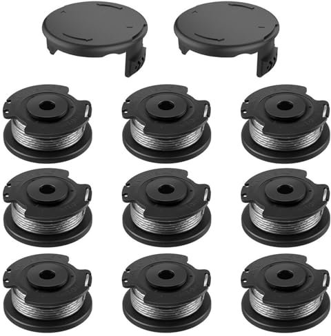 BORISCA 9 Stück Fadenspule mit 2 Kappe, Fadenspule Rasentrimmer Kompatibel mit Bosch EasyGrassCut 18 23 26 SL 18-26 18-260 18-230, F016800569 F016800385 Trimmer Ersatz Fadenspule, Ø 1,6mm 4,9m