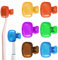 6 Stück Zahnbürstenkappen Zahnbürsten Schutzkappe Zahnbürste Kunststoff Clip Zahnbürstenhülle für Manuelle und Elektrische Zahnbürsten, Blau, Grün, Rot, Orange, Braun, Violett, Farbmix