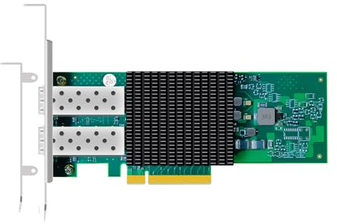 GLOTRENDS ST7477 2-Port 10Gb SFP+ Netzwerkkarte (Ethernet PCIE NIC) mit Broadcom BCM57302 Controller, PCIe 3.0 X8 Schnittstelle