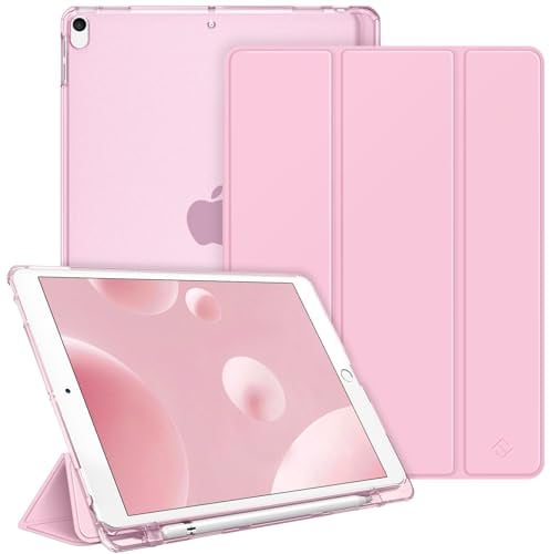 Fintie Hülle für iPad Air 3. Generation 2019/iPad Pro 10.5 2017 | Ultradünn Superleicht Schutzhülle mit Stifthalter, transparenter Rückseite Abdeckung, Auto Sleep/Wake, Rosa