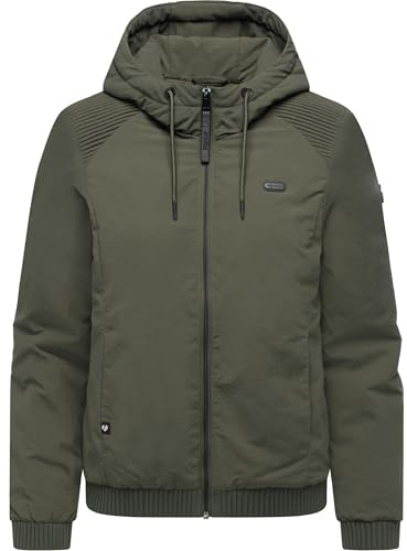 Ragwear Damen warme Übergangsjacke kurze Bomberjacke mit elastischen Bündchen und verstellbarer Kapuze Chinta Warm YOUMODO XS-3XL