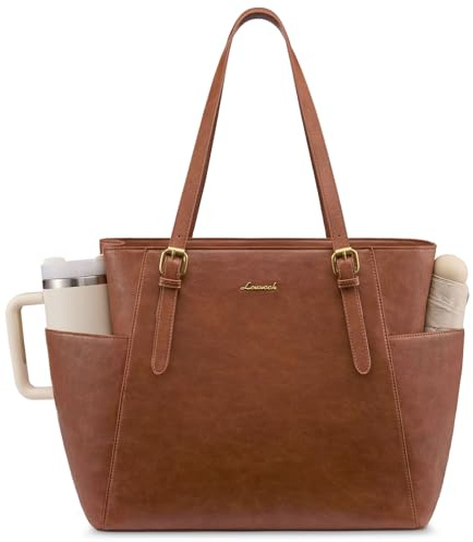 LOVEVOOK Handtasche Damen Groß, PU Leder Arbeitstasche, 17 Laptoptasche
