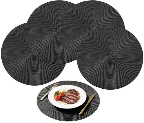 Set di 4 Tovagliette Rotonde Intrecciate,per Hotel,Matrimoni,Feste,Vacanze
