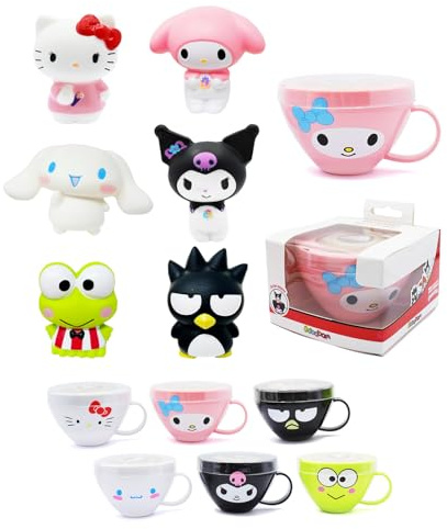 Joy Toy - Hello Kitty and Friends Slow-Rising Soft Figure - ca. 5 cm in Cappuccinotasse, in Geschenkbox (Charakter KANN Nicht GEWÄHLT Werden - 6 Charaktere)
