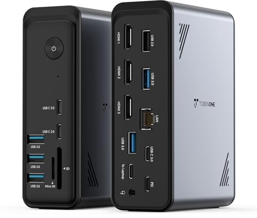 TobenONE Station d'accueil 18-en-1 USB-C, Prise en Charge Triple Écran 4K