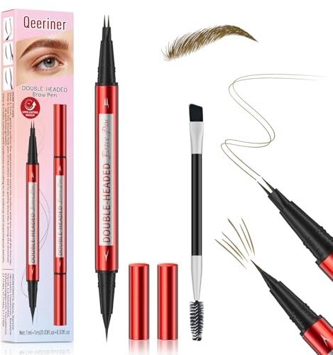 Crayon Sourcils Waterproof Double Feutre Microblading, Brun clair