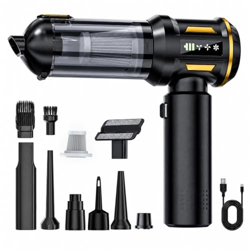 ASTRIgneous Aspirapolvere Portatile Senza Fili 20000 Pa Aspirapolvere Auto | 4 in 1 Motore Brushless, Soffiatore ad Aria, Pompa ad Aria e Pompa per Vuoto, USB-C, Mini Aspirapolvere per Auto, PC, Divano