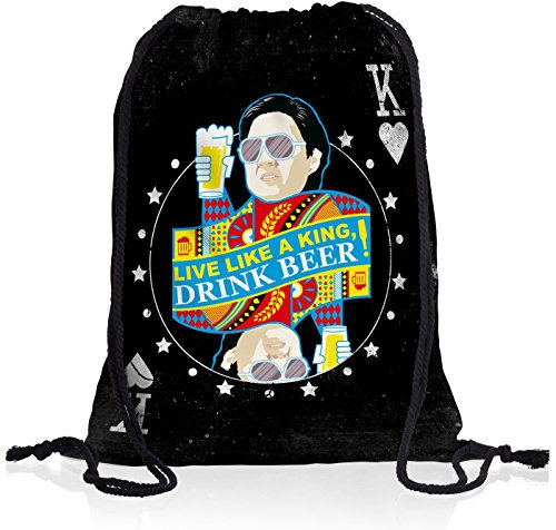 style3 Live Like a King! Drink Beer! Rucksack Tasche Turnbeutel Sport Jute Beutel Lebe wie EIN König! Trinke Bier! Chow Hangover Las Vegas, Rucksack Farbe:Motiv 2