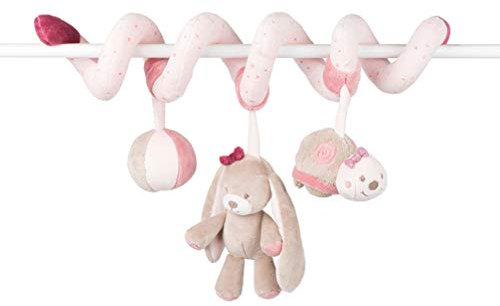 Nattou Spirale de Jeu avec Figurines Suspendues, Nina, Jade et Lili, 40 x 24 x 11 cm, Rose/Beige