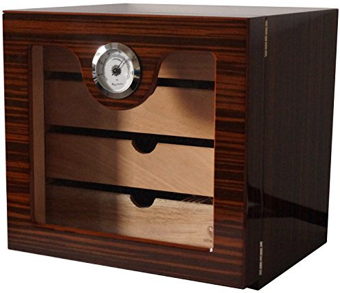 GERMANUS Zigarren Humidor Schrank mit brauner Maserung, Dravus II