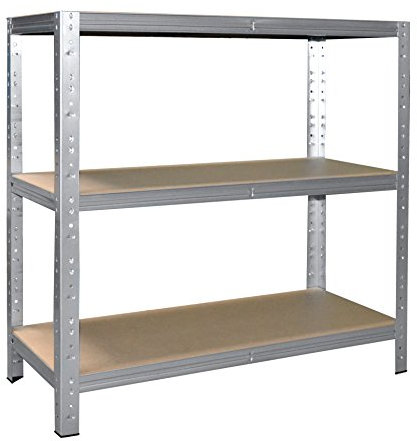 Shelf Creations Basic Schwerlastregal 90x120x60cm verzinkt 3 Böden - Regal Kellerregal Metallregal smartes Steckregal Lagerregal Werkstattregal Archivregal Industrieregal Haushaltsregal Ordnerregal