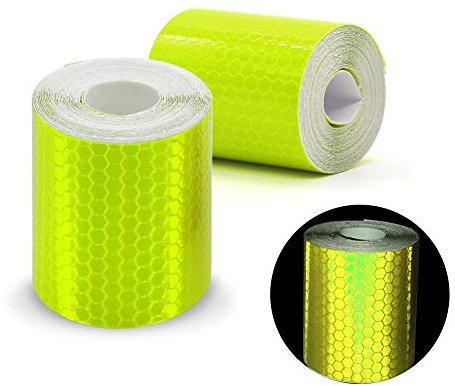 Reflektorband Sicherheits-Klebeband aus Vinyl hohe Intensitßt prismatisch reflektierend selbsthaftend Reflektierendes Band Straße Transport Anlagen Sicherheitserinnerung, 2 Rolle, 3m x 50mm