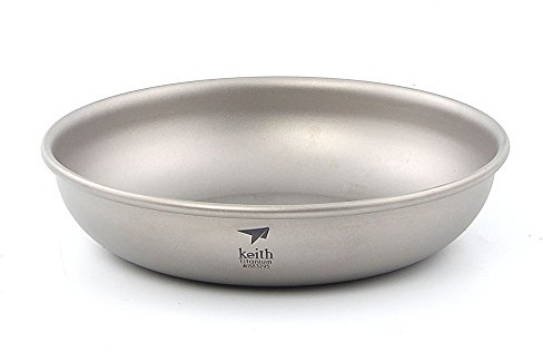 Keith ultraléger Titanium Assiettes Vaisselle extérieur Taille mini plats léger Portable de camping pique-nique plaque, Ti5363-200ml