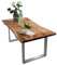 SAM Baumkantentisch 140x80 cm Quarto, nussbaumfarbig, Esszimmertisch aus Akazie, Holz-Tisch mit Silber lackierten Beinen