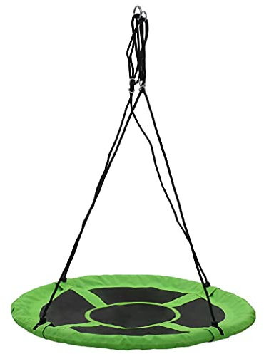 vidaXL Schaukel Nestschaukel Tellerschaukel Rundschaukel Kinderschaukel Gartenschaukel Kinder Garten Ø 110 cm Belastbarkeit 100 kg Grün