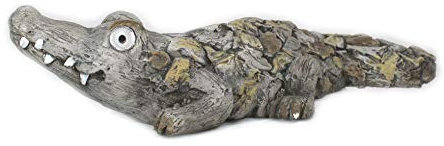 DARO DEKO Tier Figur in Stein-Optik Krokodil mit LED Augen 74 x 29cm