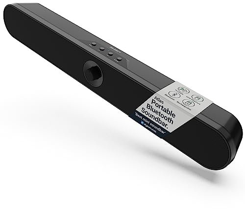 Barra audio da gioco per PC Atlas | Monitora l'altoparlante bluetooth | 20 watt, riproduzione USB e AUX | Musica, film, custodie per computer, PC, TV, monitor, proiettore, laptop