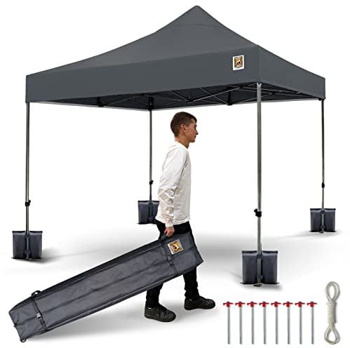 Gorilla Gazebo 3x3m Pop Up Fully Waterproof Heavy Duty with Leg Weights Wheeled Carrybag Eight Heavy Duty Pegs and Guy Rope Set for Outdoor Events, Parties, Commercial Activities