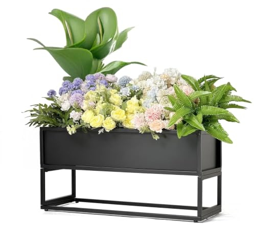 Cocoyard Blumentopf im Industrie-Stil, Metall, rechteckig, tolles Geschenk für Pflanzenliebhaber, Muttertag, Geburtstag (kurz, 14)