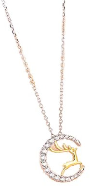Elegante Hirsch Anhänger echte 925 Sterling Silber Party Hochzeit Anhänger Kette Halskette für Frauen Braut Charm Schmuck