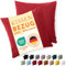 Blumtal Kissenbezug 65 x 65, 2 Stück - Oeko-TEX zert. Kissenbezüge 100% Mikrofaser in extra weich & waschmaschinenfest - Bezug Kissen 65x65 Rot