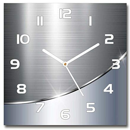 Tulup Glasuhr - 30x30cm - weißen Zeigern - Wanduhr Wandkunst Bild Gehärtetem Glas Uhr Echtglas Küche Wohnzimmer - Metall Abstraktion