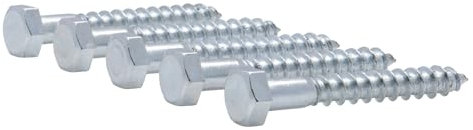 Tirefond tête hexagonale zingué Viswood 8x50 mm (x5 tirefonds)