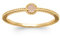 Tata Gisèle Bague en Plaqué Or 18 carats - Anneau Relief et Solitaire en Pierre Naturelle Ronde - Sachet Velours Offert (58, Quartz Rose)
