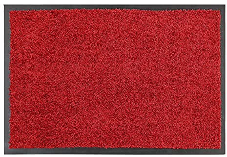 Carpido Fußmatte rot – Eingangsmatte innen – Schmutzfangmatte 90x250 cm – Läufer Flur rutschfest – Wohnzimmer Deko - Türmatte Sauberlaufmatte