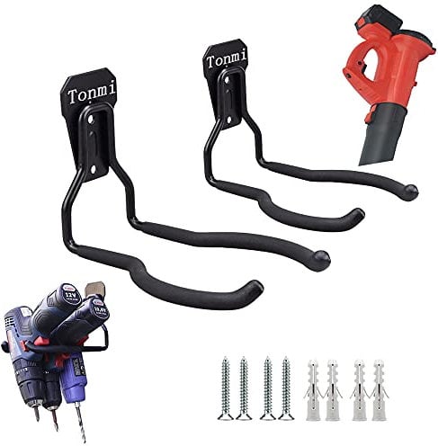 Tonmi Leaf Blower Hanger for Garage, Leaf Blower Hook for Garage, Leaf Blower Rack for Garage, Leaf Blower Hanger for Wall, Perfect for Garage Wall Tool Organizers and Storage, No Leaf Blower (2Pcs)