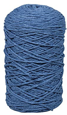 Rayher Braidy Recycling Garn, geflochten, 2 mm ø,jeansblau, 250 g Knäuel, Lauflänge ca. 250 m, Strickgarn, Häkelgarn, Textilgarn, Bastelgarn, Knüpfgarn, Macrameegarn, 42009372