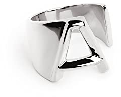 SINGULARU - Letter Signet Personalisierter Ring. Messing mit Rhodium-Beschichtung. Schmuck für Damen. Buchstaben A-Z.