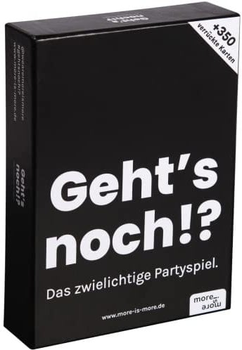 more is more Geht's noch!? - das zwielichtige Partyspiel 380 Spielkarten für witzige Spieleabend mit Freunden, perfekt für Silvester, Weihnachten und Geburtstage