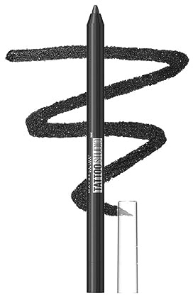 MAYBELLINE New York Tattoo Studio Long-Lasting Sharpenable Eyeliner Pencil, Glide on Smooth Gel Pigments with 36 Hour Wear, Waterproof Metallic Nights 0.04 oz