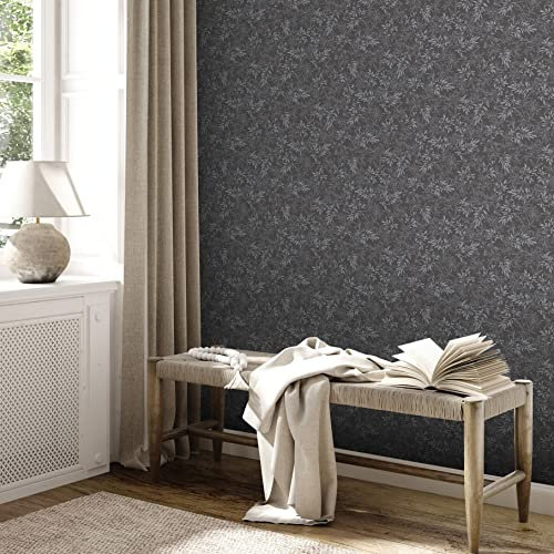 A.S. Création Tapete Floral Schwarz Grau Attractive 2 390284 - Vliestapete - 10,05 m x 0,53 m Made in Germany