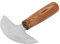 Fockety Cuchillo de Cabeza Redonda de Cuero, Cuchillo de Trabajo de Cuero, Cuchillo Redondo de Cuero con maneja de Madera, Cuchillo Redondo de Cuero de Media Luna y Cortador de Cuero