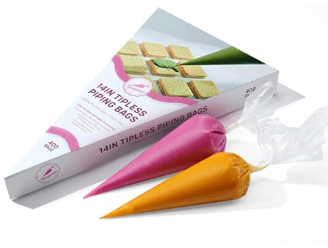 KEENPIONEER Disposable Piping Bags 14inch 400 Count (35.56cm)