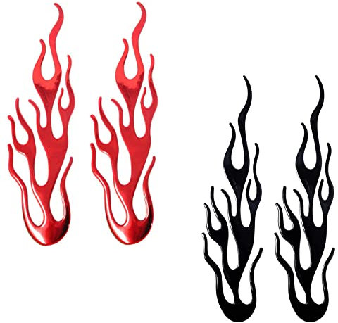 SUNTRADE 4PCS Flamme Aufkleber Aufkleber für Motorradhelme Auto Dekoration