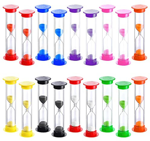 HOSTK 18 Unidades de Reloj de Arena Temporizador de Arena 2 Minutos Cepillo de Dientes de Arena Temporizador de Arena Reloj de Cepillo de Dientes Temporizador para niños Aula, Juego de Cocina en casa