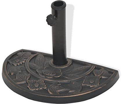 AAGAZA Base de Parasol de Jardin Support de Parasol for tiges de 38 et 48 mm, Demi-Cercle, Résine, Poids 9 kg, 50 x 33 cm (Diamètre x H)
