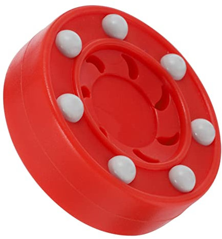 BESPORTBLE Professioneller Roller Hockey Puck FüR MäNner Und Frauen, Ideal FüR Training Und Wettkampf, Geeignet FüR Innen- Und AußEnfläChen, Aus Hochwertigem Pp-Material, 7.5cm Durchmesser, Rot